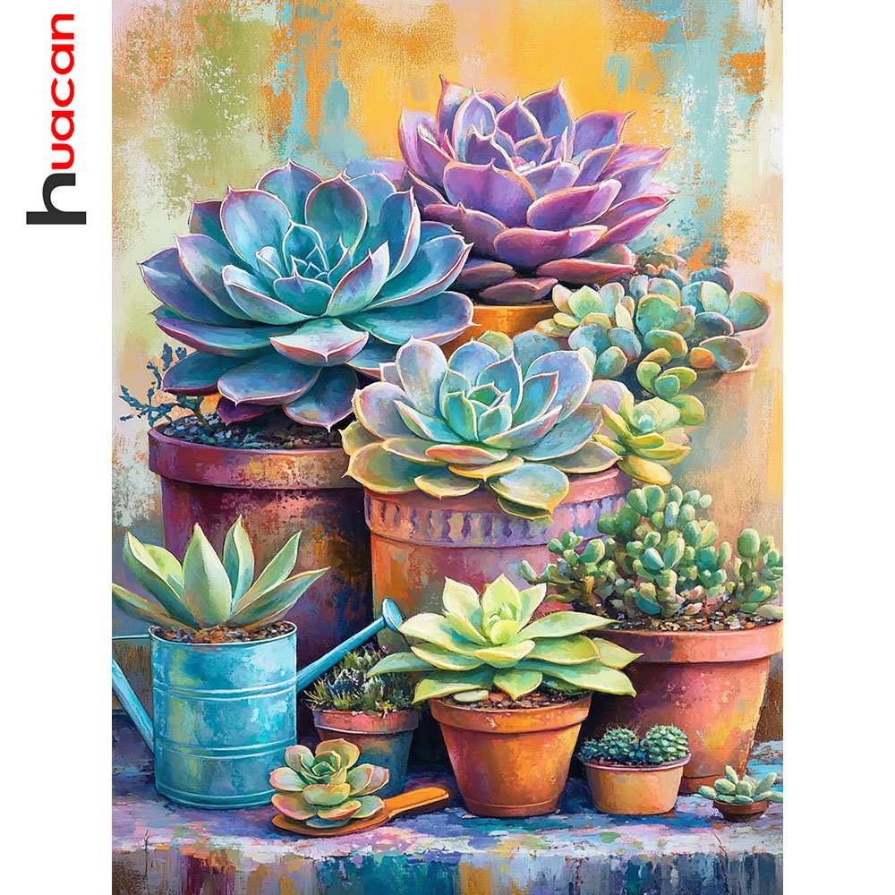 Florist Supply Vases - Huacan-pintura de diamante 5D con cuentas