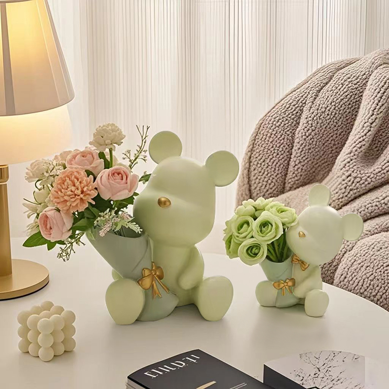 Lindo Mini florero de osito cr - Florist Supply Vases reseña y precio