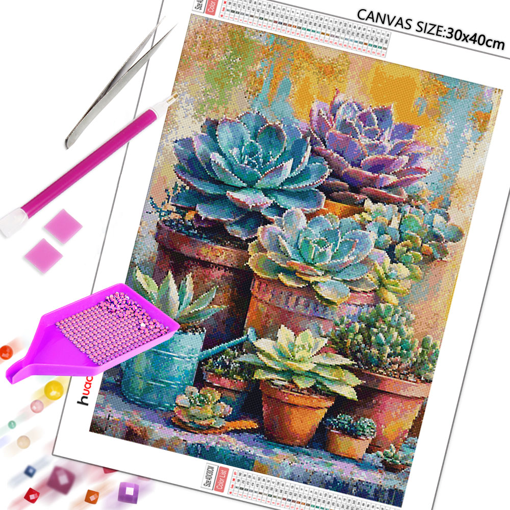 Huacan-pintura de diamante 5D  - Florist Supply Vases reseña y precio