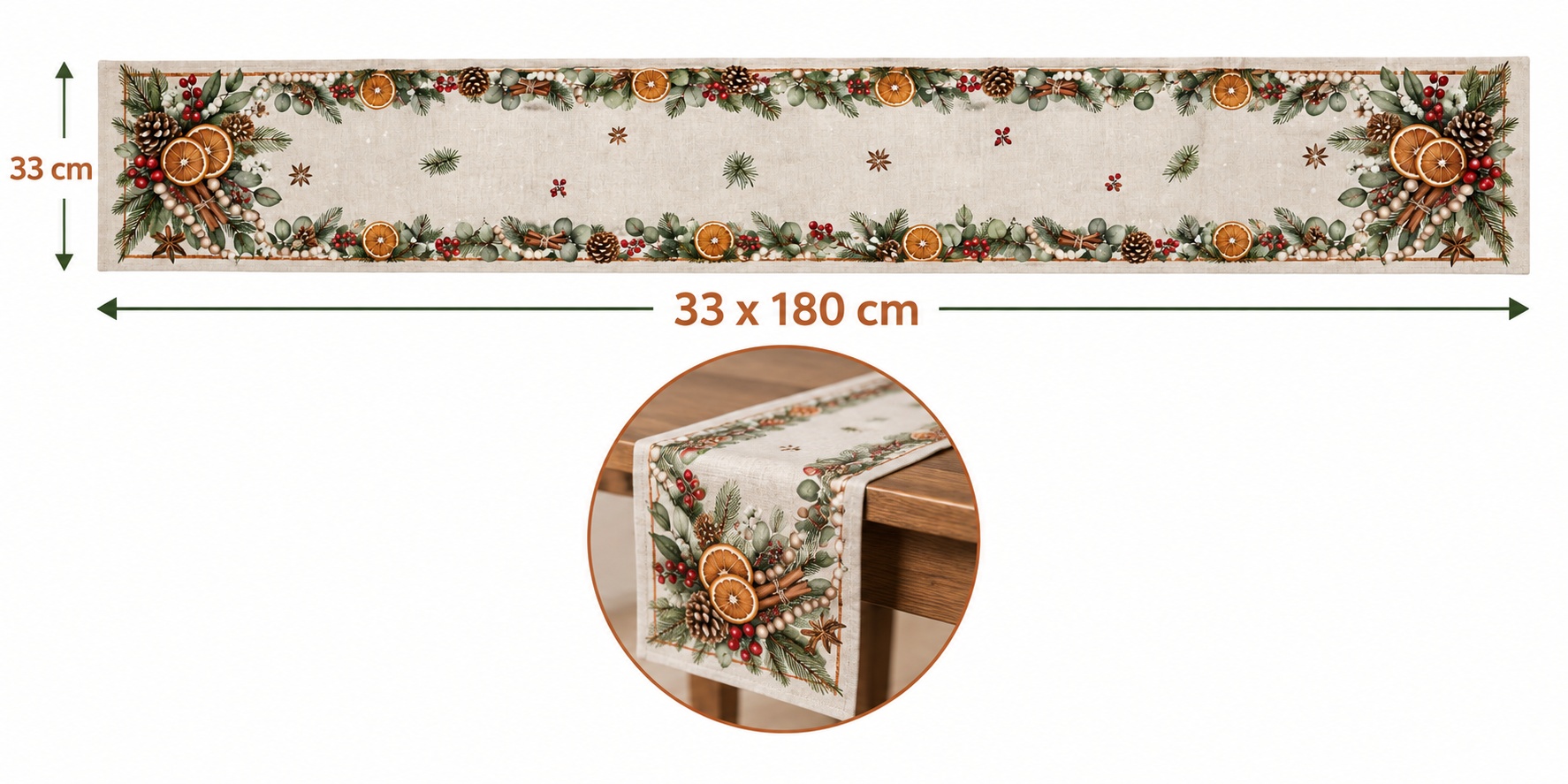 Camino de mesa navideño con mo - Eucalyptus Preserved reseña y precio